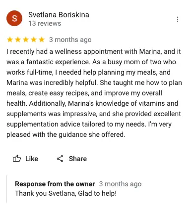 marina dietitian google review 7